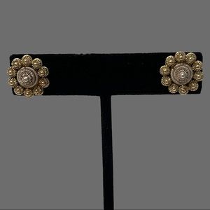 Vintage 1960’s Italian Filigree Sterling and Vermeil Post Earrings